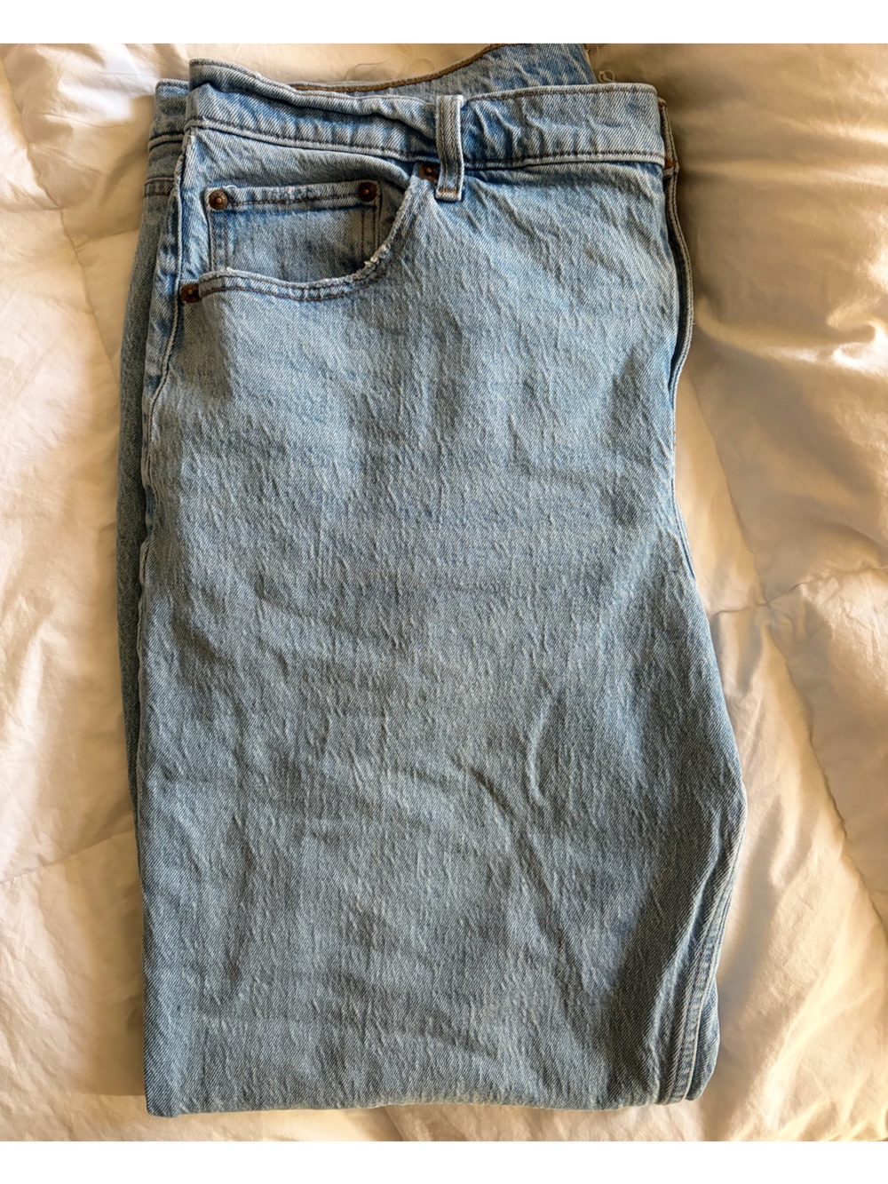 Abercrombie & Fitch 34/18L Light Blue Women's Straight-Leg Jeans